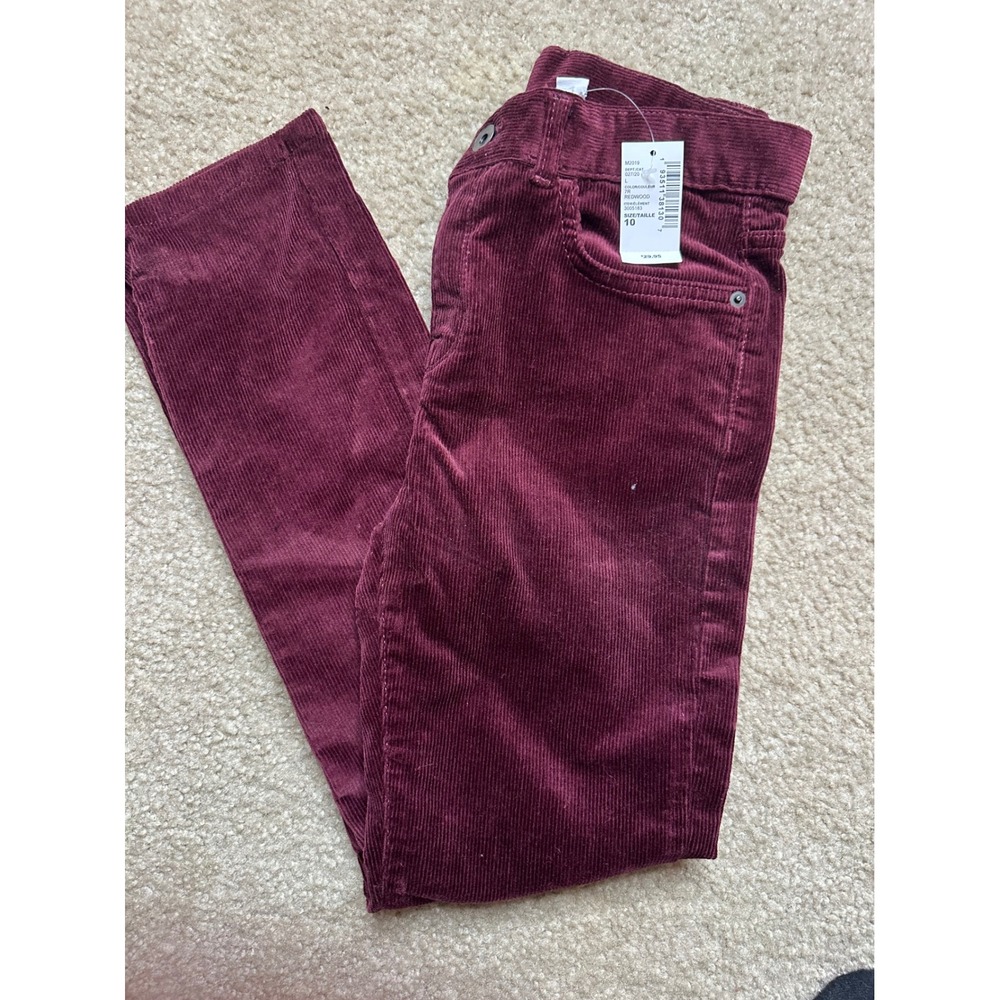 The Childrens Place Corduroy Pants Kids Size 10 Redwood Burgundy NWT Fine Wale
